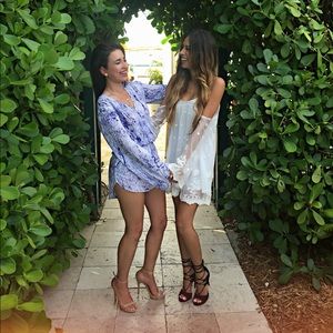 Blue + White Splattered Romper